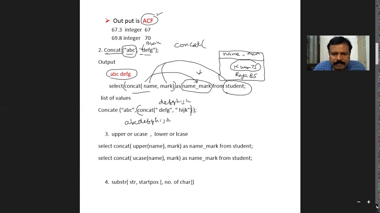 MySQL functions in Tamil