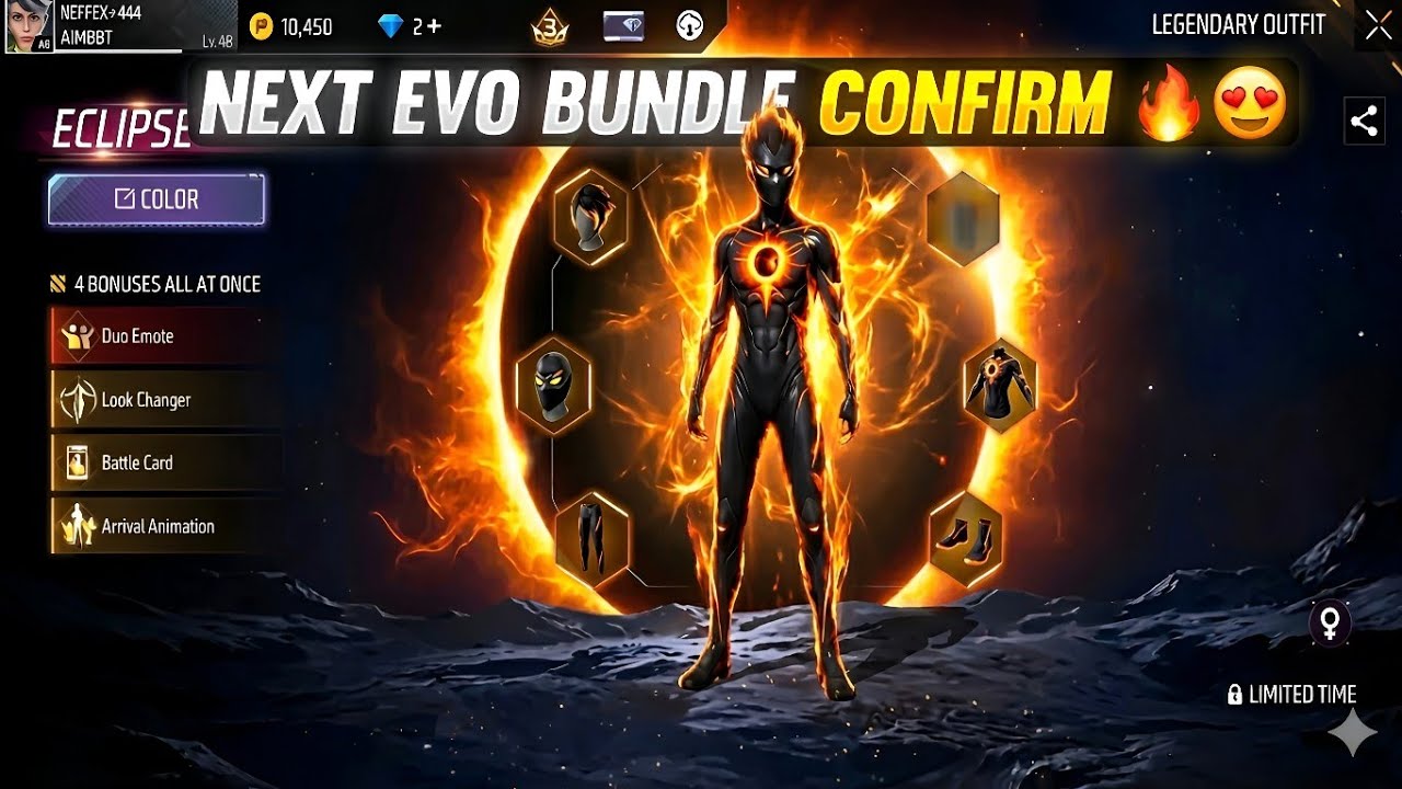 Legendary Eclipse Bundle free fire🔥😍 | next evo bundle free fire | Next evo bundle | new evo Bundle