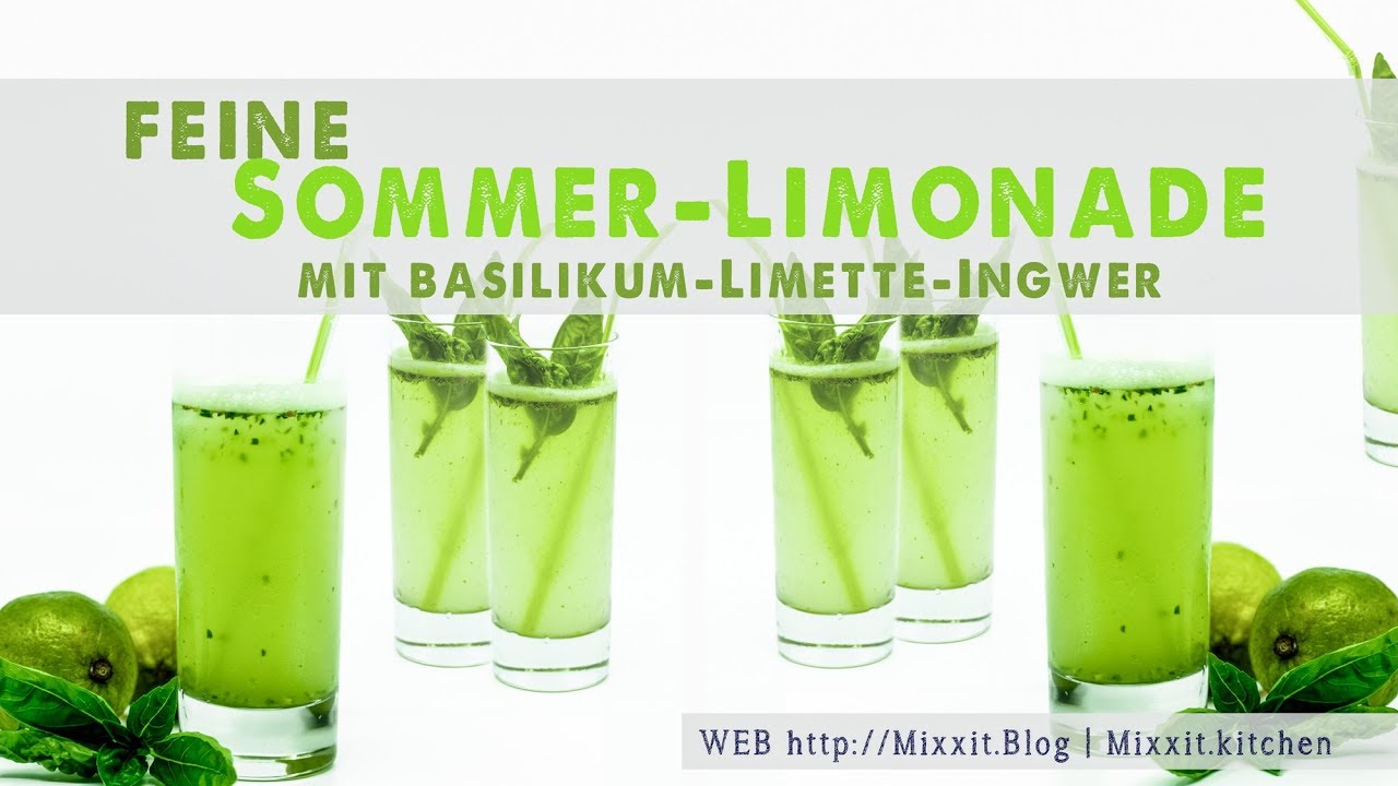 Feine Basilikum-Limetten-Ingwer-Limonade