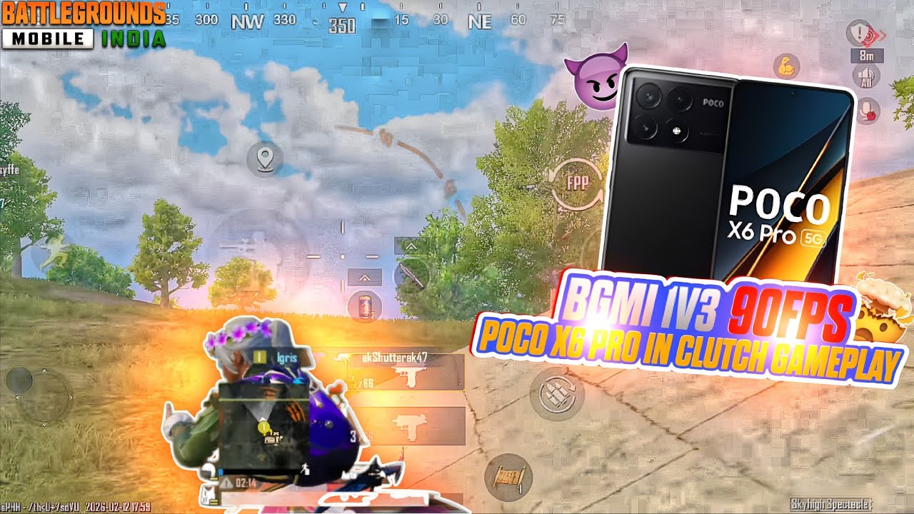1 v 4 Clutch Gameplay With poco x6 pro 5g In Bgmi 90Fps Support 😱