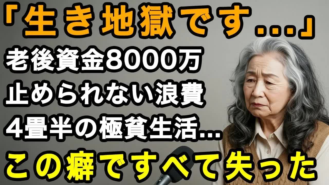 76歳女性実話。老後資金8000万、老後は安泰だと思っていた。変えられない習慣の恐ろしさ   ある癖が原因ですべてを失った【60代以上の方へ⧸老後の幸せ⧸シニア】