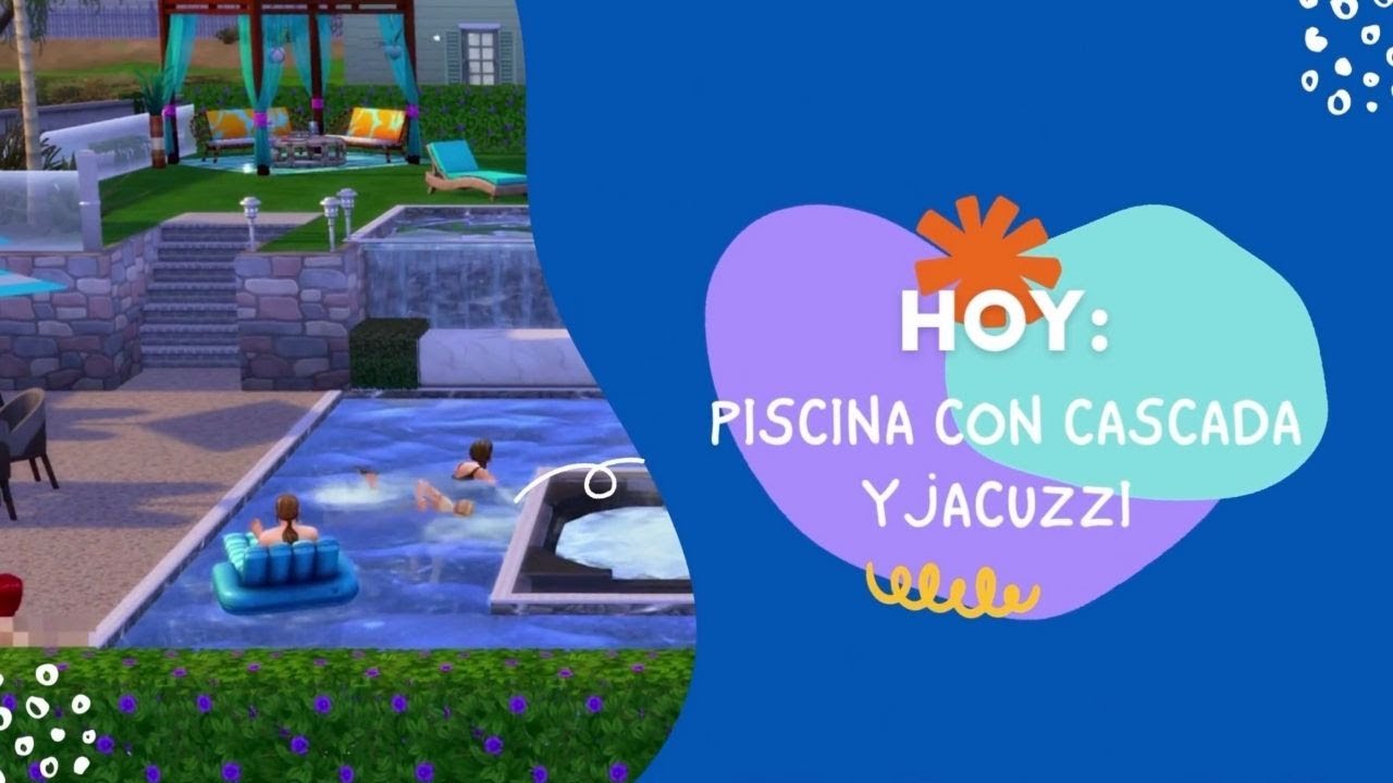 TUTORIAL | PISCINA CON CASCADA Y JACUZZI | Los Sims 4