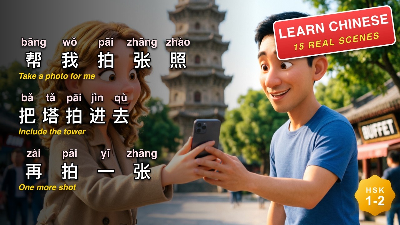 Chinese for Taking Photos: 15 Real Sightseeing Photo Conversations for Travelers in China (HSK 1-2)