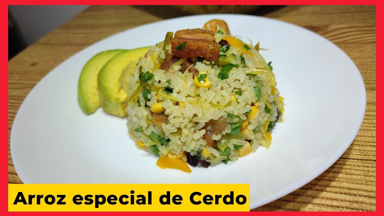Arroz con Cerdo y Verduras/ Arroz especial con cerdo/ Arroz Colombiano Para fiesta