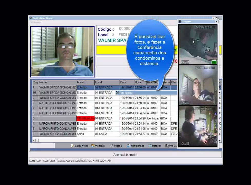 Software CDA Linear, controle de acesso