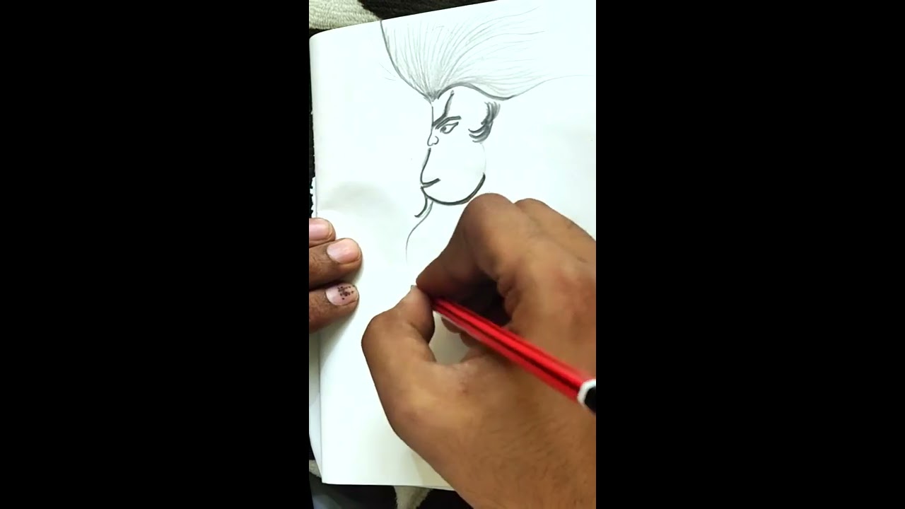 TIMELAPSE VIDEO OF BAJRANGBALI SKETCH WITH SMARTPHONE GOOGLE PIXEL 2XL | Bass Hanuman chalisa