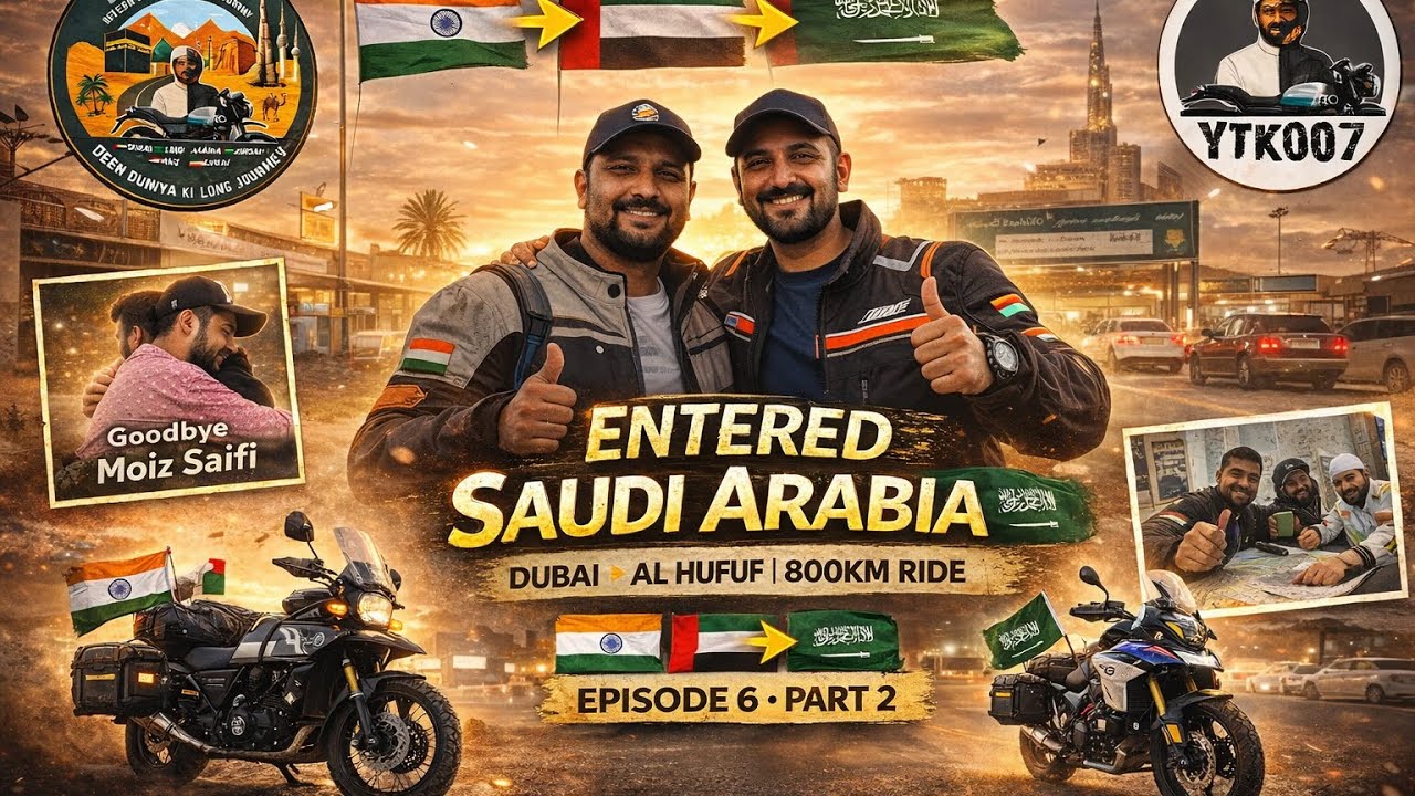 UAE to Saudi Border Crossing on Indian Bike 🇮🇳🏍️ | 22 Hour Ride! | DDLJ2 Day 6 Part 2