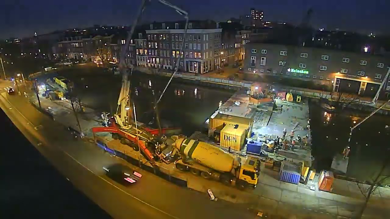 Timelapse stort onderwaterbetonvloer Boerenweteringgarage
