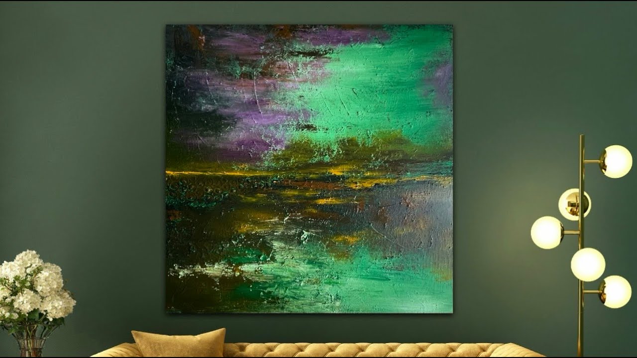 Abstract Painting on a Very Large Canvas. Unlock your inner artist by mixing your own colour pallet