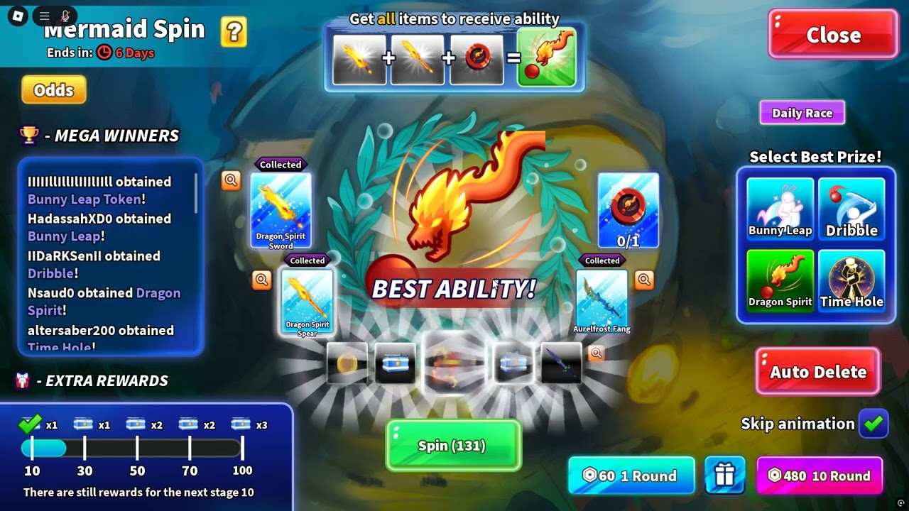 Gambling 290+ Spins In Op Abilities - Blade Ball