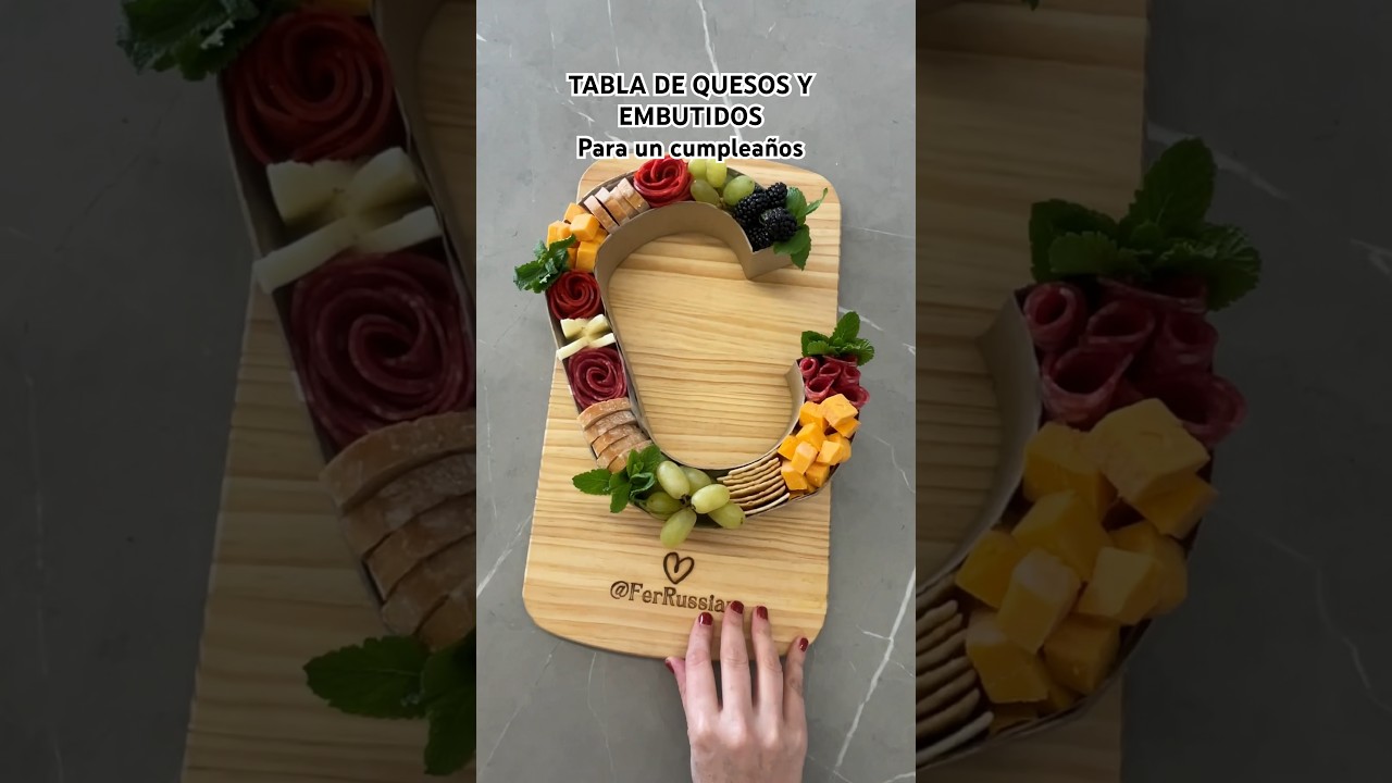 TABLA DE QUESOS PARA EN FORMA DE LETRA #tabladequesos #charcuterieboard #recetasfaciles