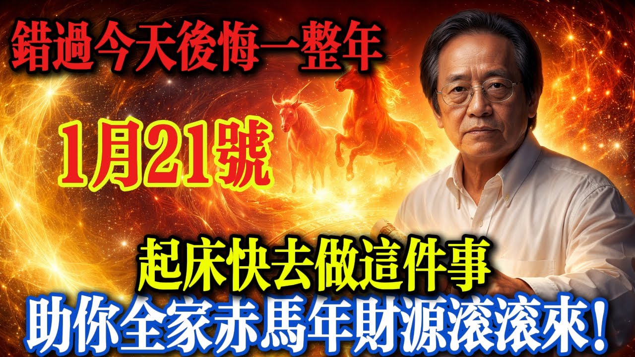 倪海廈緊急提醒：1 月 21 號必看，起床後趕緊去做 1 件事，再倒楣也能逆天改命！ 保你 2026 赤馬年財源滾滾來！錯過等 60 年！ #倪海廈運勢預警 #臘月初三轉運 #2026 財運提升
