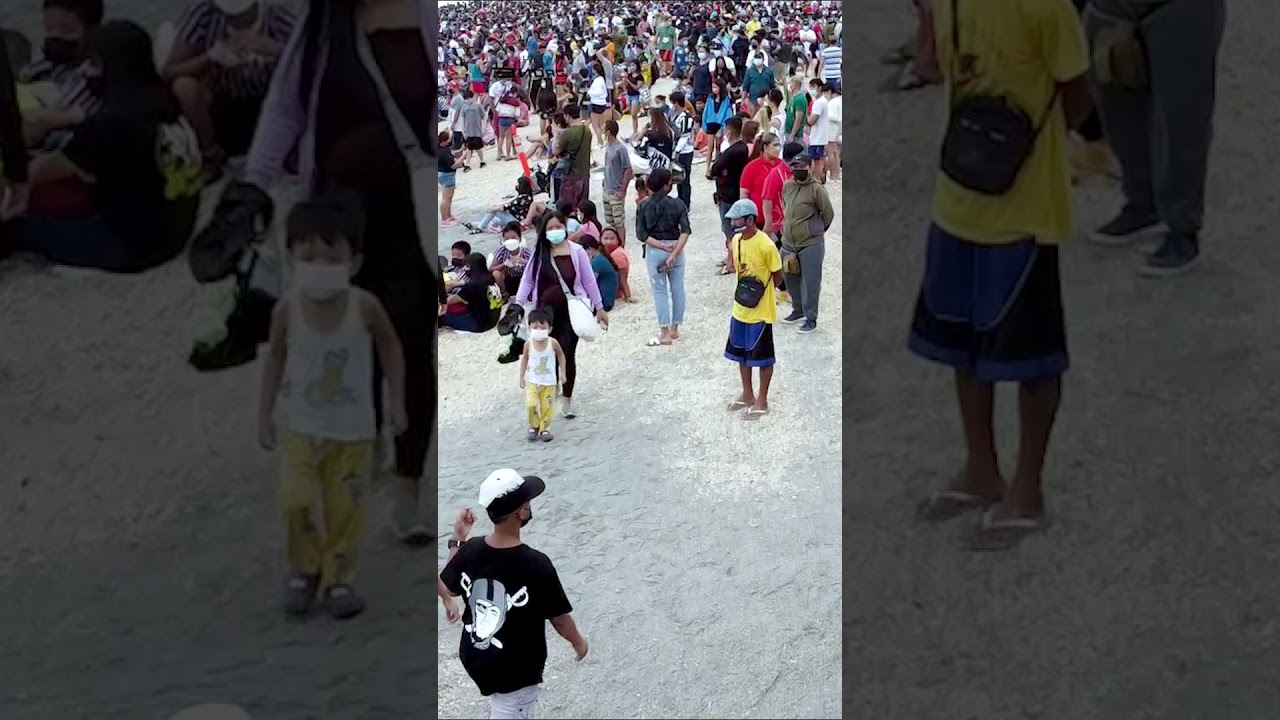Large crowd gathers at Manila Bay Dolomite Beach on Sunday morning, Oct. 24 #Shorts