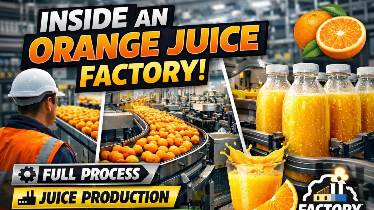 Inside a Modern Orange Juice Factory 🍊🧃 | Full Production Process Explained | Factory Full Process⚙️