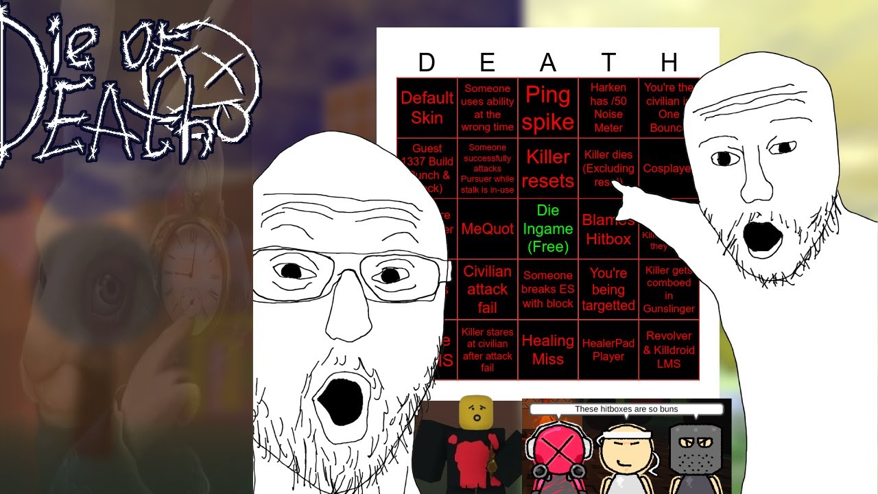 Die of Death BINGO! │Die of Death Challenge