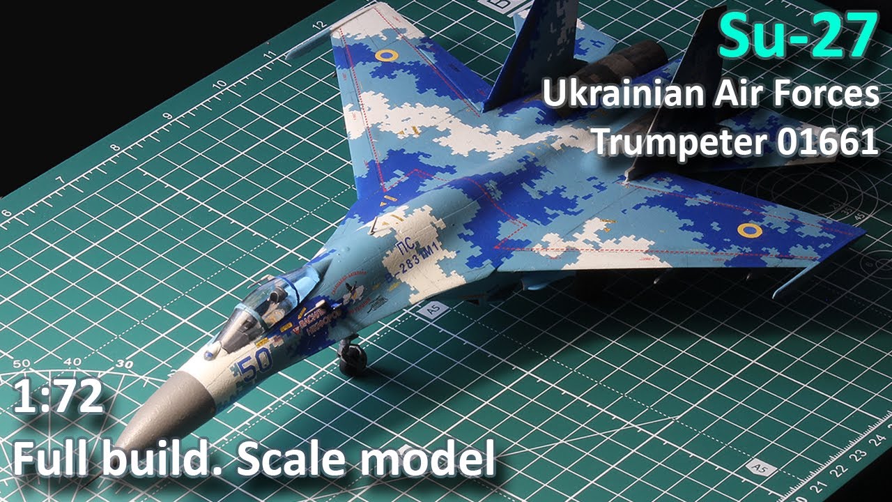 Su-27 Early type Ukrainian Air Force 1/72 Trumpeter Full build