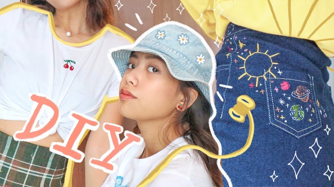 diy aesthetic embroidery 👵🏻🧵✨ (upcycle/thrift flip)