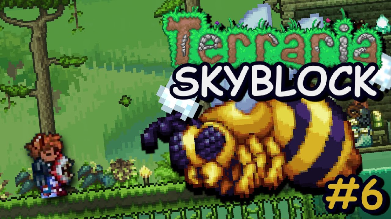 Beating Queen Bee while (not) beating myself in Terraria Skyblock[Live]