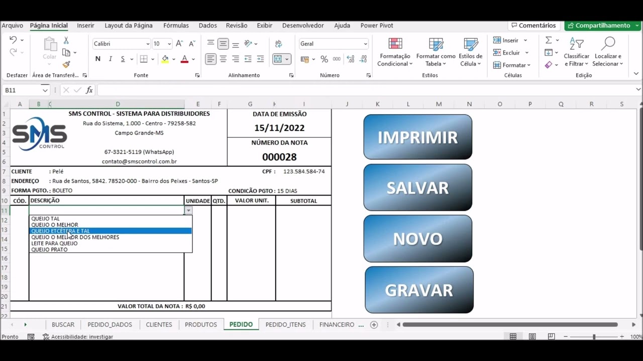 Excel - Pedido SUPER TOP! Passo a Passo! Controle de Estoque