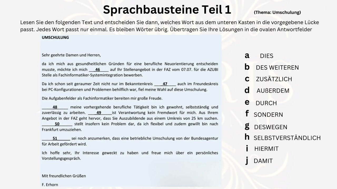 Sprachbausteine No 9 | TelcB1 | B1 | Prüfung | Telc #telcb1prüfung #telcb1lesen #deutsch
