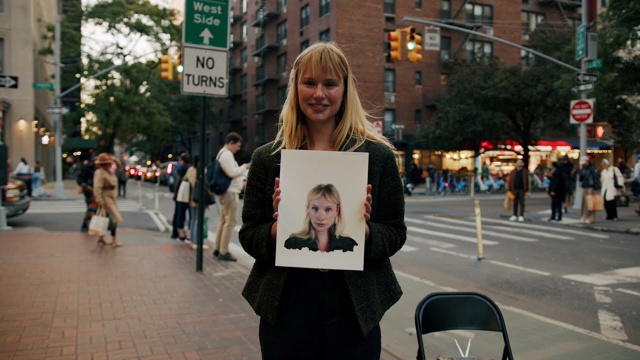 Devon Rodriguez as he paints poet Zoe Branch in New York City. (filmed and edited by Site B Studios)