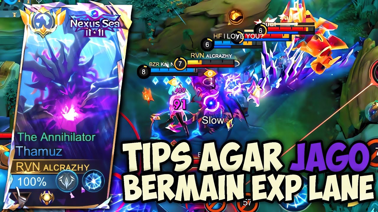 JOB DESK THAMUZ DI EXP LANE‼️GAMEPLAY TOP GLOBAL THAMUZ - MLBB