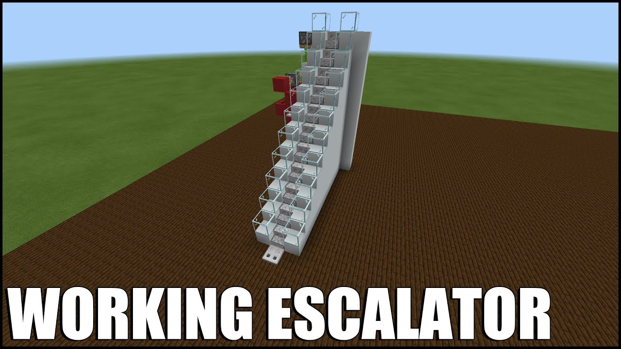 How To Build a WORKING Escalator in Minecraft Bedrock! (No Commands/Mods)