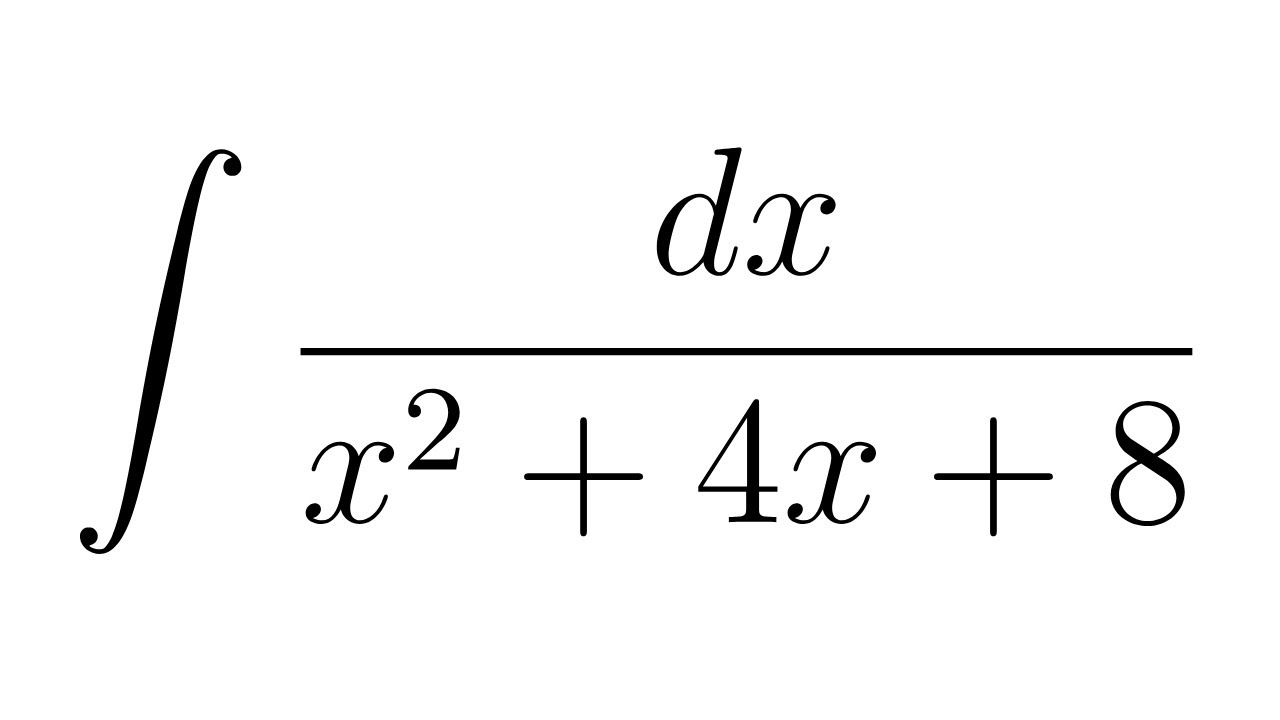 Integral of dx/(x^2 + 4x + 8)