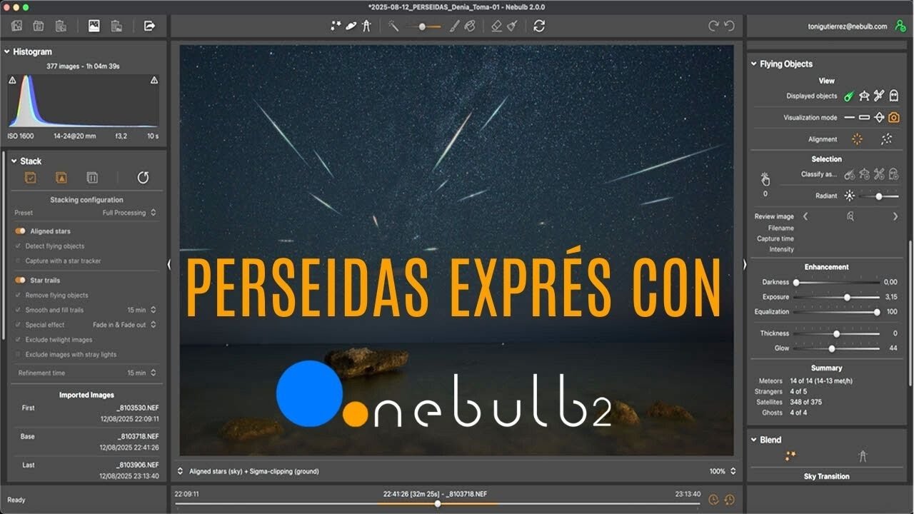 PERSEIDAS 2025 EXPRÉS CON NEBULB 2