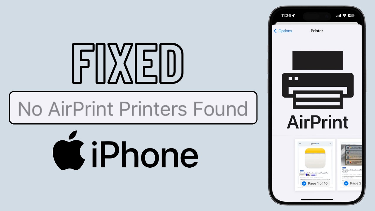 Как исправить проблему с неработающим AirPrint на iPhone (iOS 26)