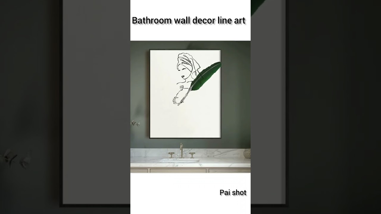 Bathroom wall decor line art #satisfying #creative #shorts