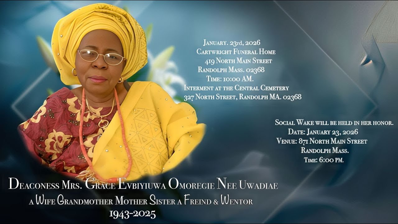 IN LOVING MEMORY OF DEACONESS MRS.GRACE EVBIYIUWA OMOREGIE NEE UWADIAE