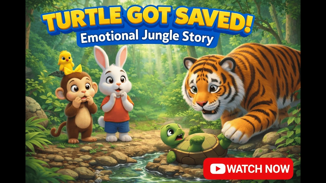 The Brave Tiger Saved the Turtle 🐢💛 | Touching Kids Story