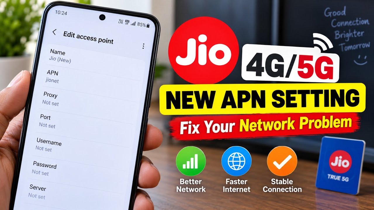 Jio 4G/5G Fastest APN Settings 2026 ⚡ || Fix Network Problem & Slow Internet