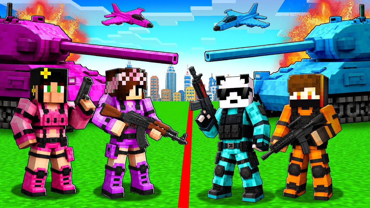 BOYS vs GIRLS Military Battle in Minecraft!