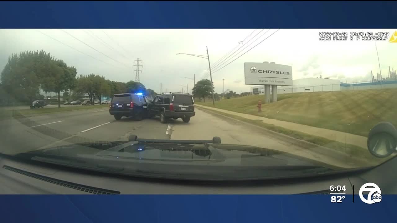 Warren police officer injured after suspect rams his vehicle during pursuit