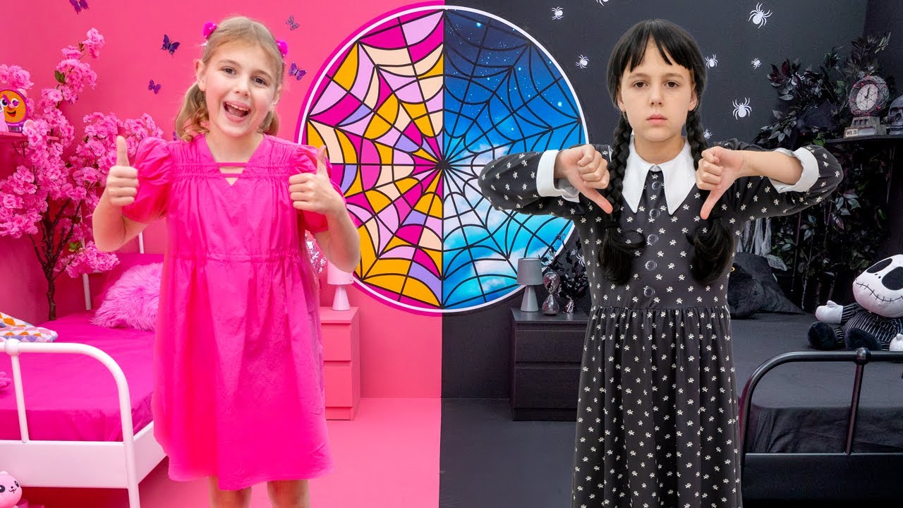 Stilul Pink Maria vs. Stilul Wednesday 🎀🖤 Provocarea Roții Misterioase