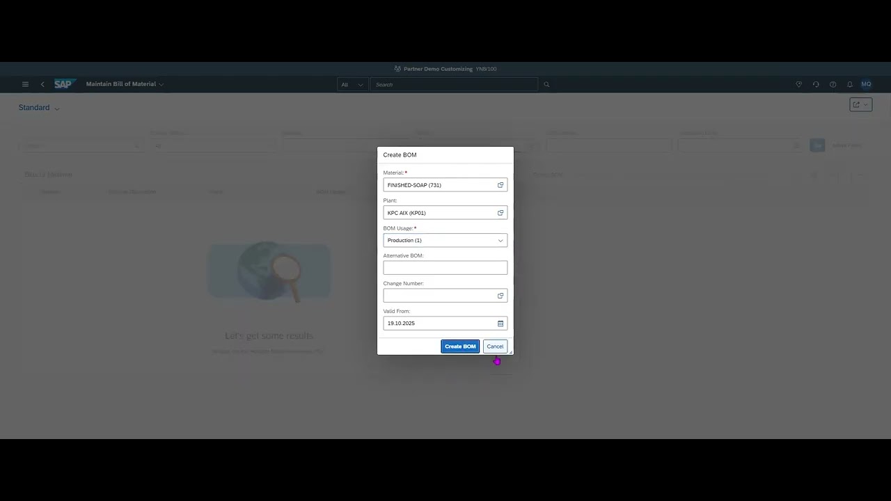 Процесс субподряда TP 361 в SAP S4ANA Cloud Public Edition