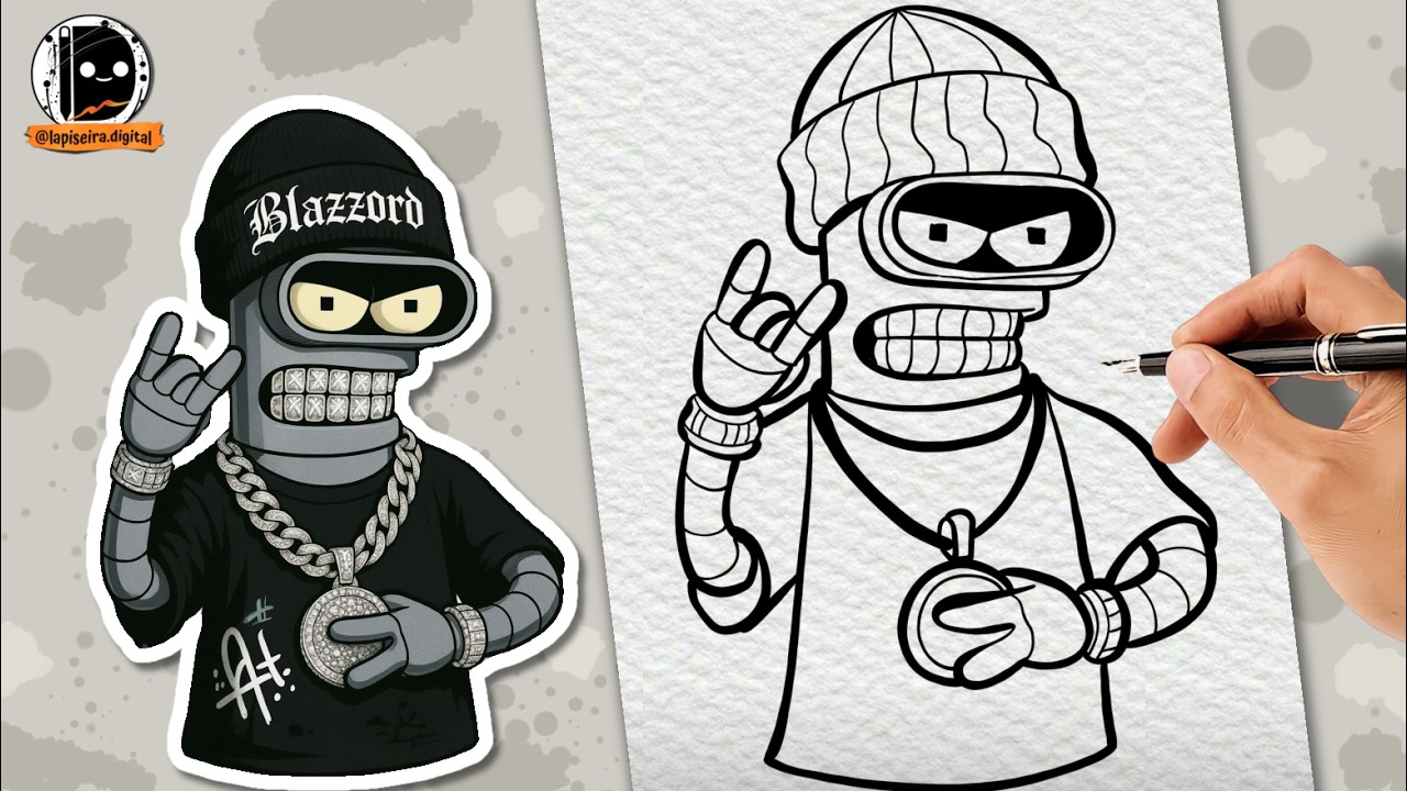 Como desenhar bender do futurama passo a passo