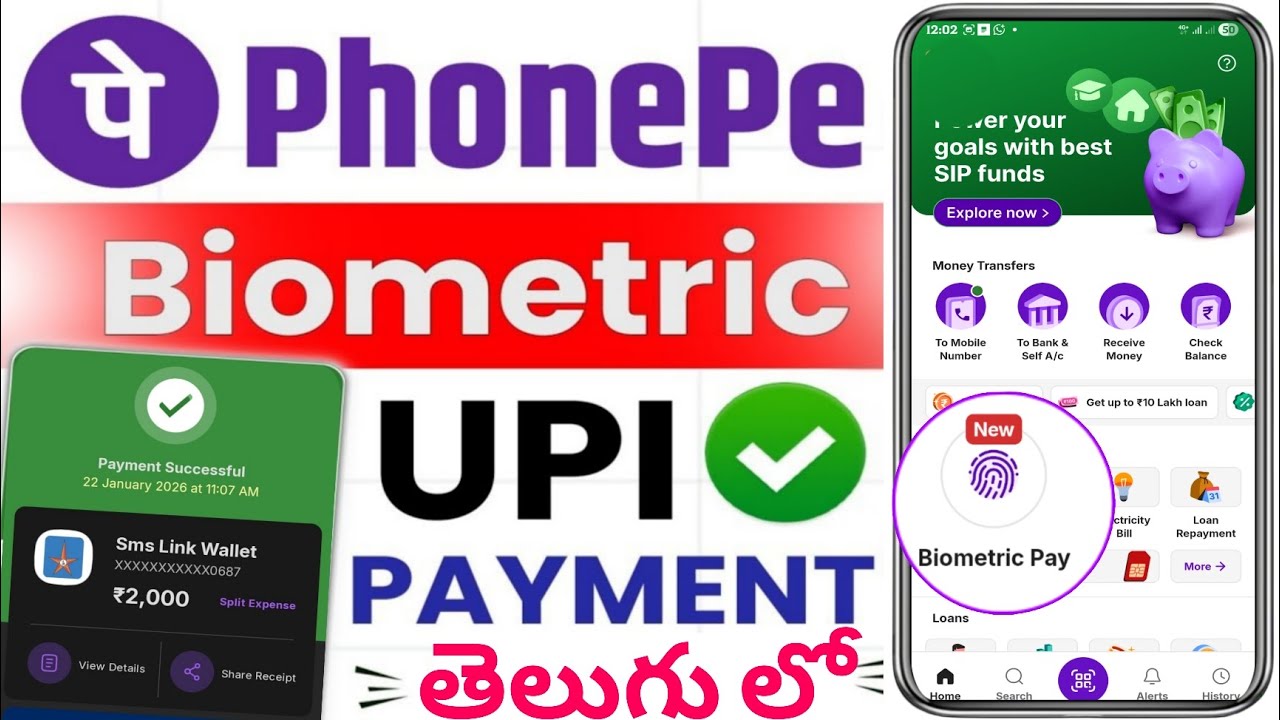 Phonepe Biometric Pay New Feature ! How to Enable Biometric ఇది మీకు తెలుసా #phonpe 
