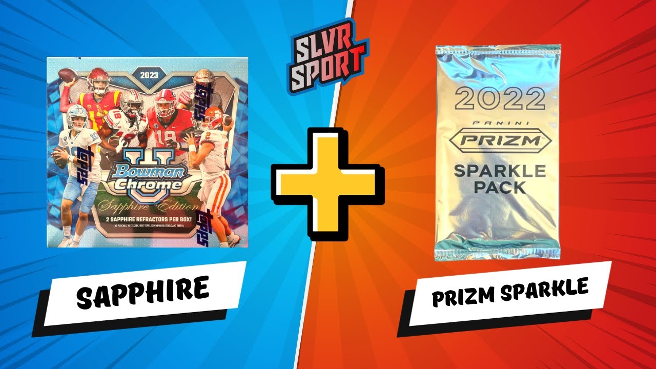 Prizm SPARKLE Redemption Replacement + 2023 Bowman University Sapphire Football Hobby Box