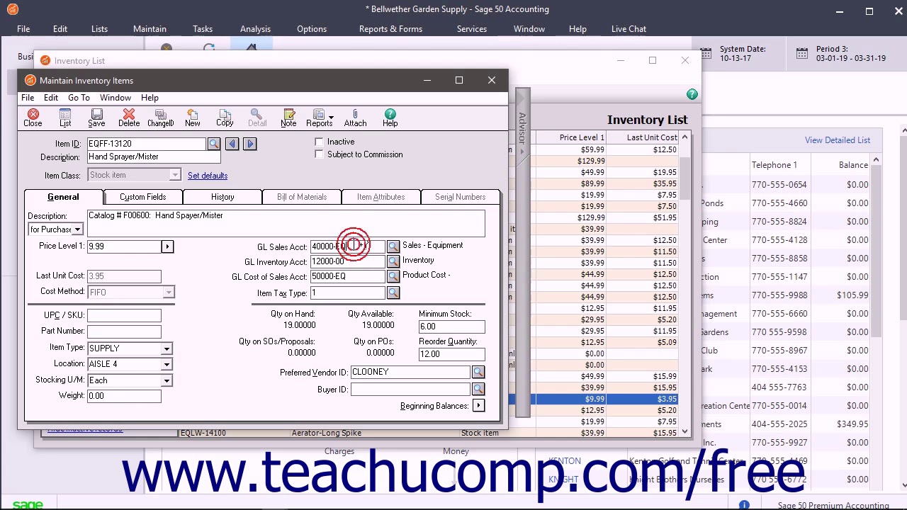 Sage 50 2018 Tutorial Entering Inventory Sage Training