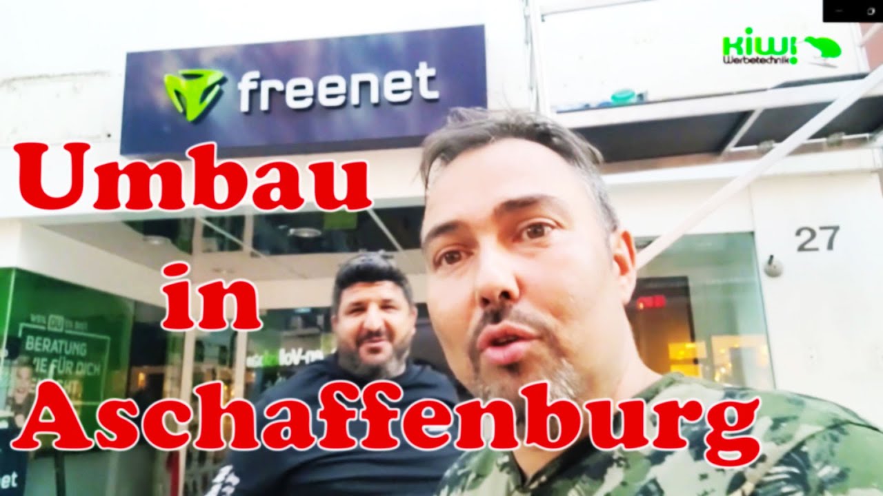 Werbeanlagen Umbau in Aschaffenburg City - Leuchtkasten Montage - Werbetechnik Vlog