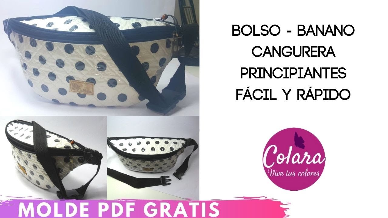 Bolso Banano Cangurera fácil y rápida / Belt bag easy and fast + Molde PDF Gratis ! ✂️