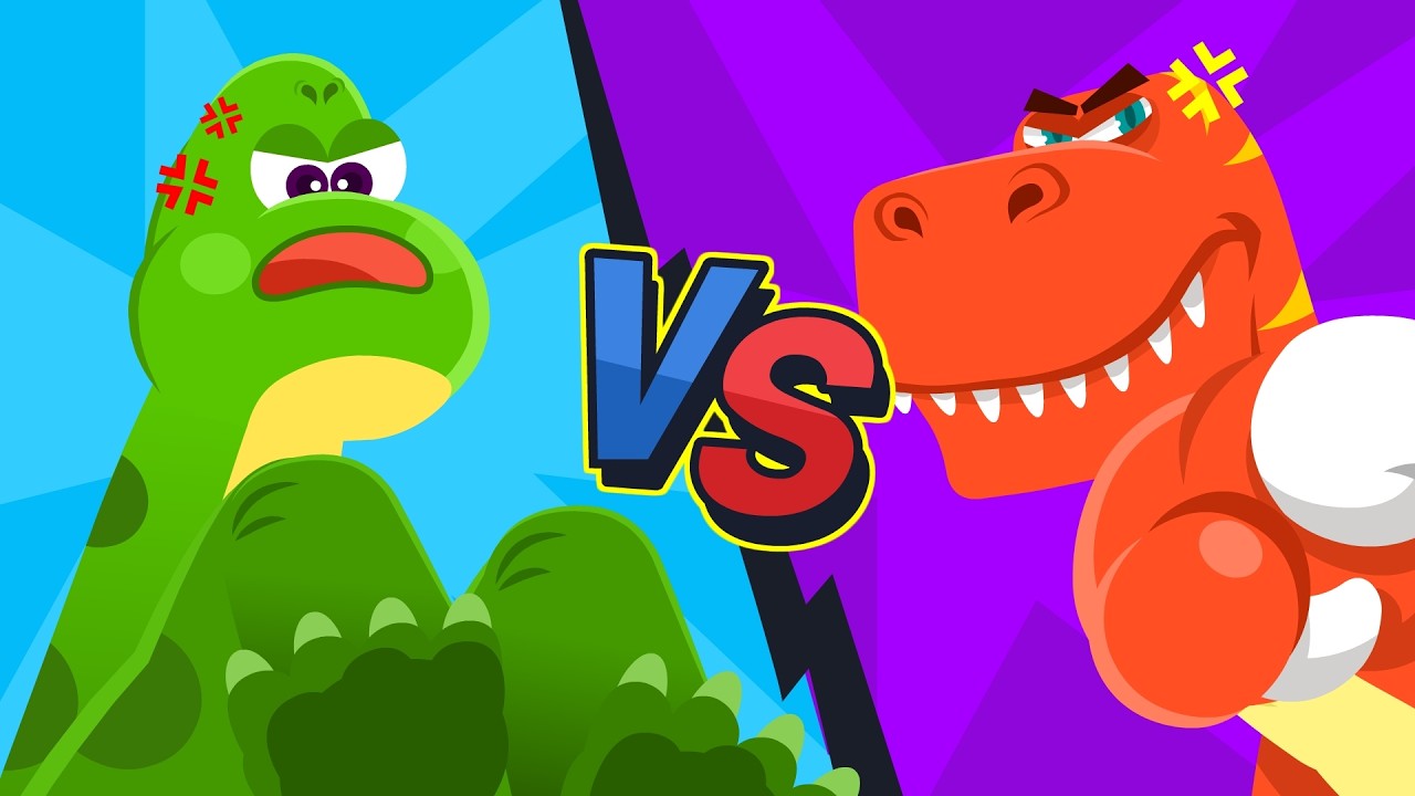 Brachiosaurus vs Tyrannosaurus | Dion Song | King T-rax | Nursery Rhymes & Kids Songs