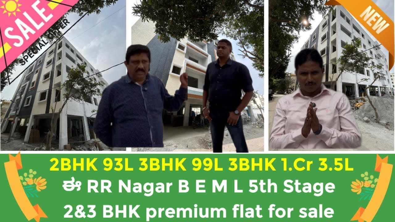 No brokerage, direct owner, 2BHK and 3BHK premium flat for sale, location, RR Nagar B E M L layout 