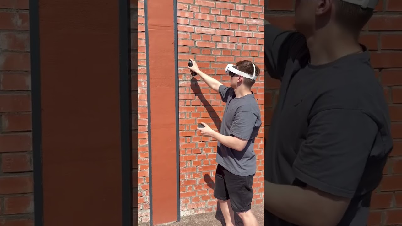 Use #Sketchar and #MetaQuest #VR to bring your colored #sketches to life on a large wall! #ar #mural