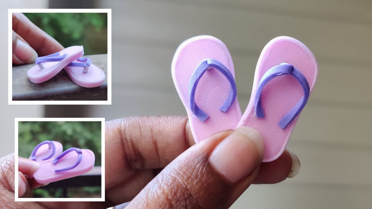 DIY Miniature Flipflop Tutorial | Barbie footwear/ Slippers | Step by step tutorial | No clay