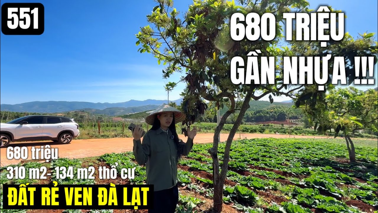 Gần dự án Thiên Vân Village xã Nam Hà ven Đà Lạt 310 m2 134 m2 thổ cư 680 triệu sổ riêng thổ cư