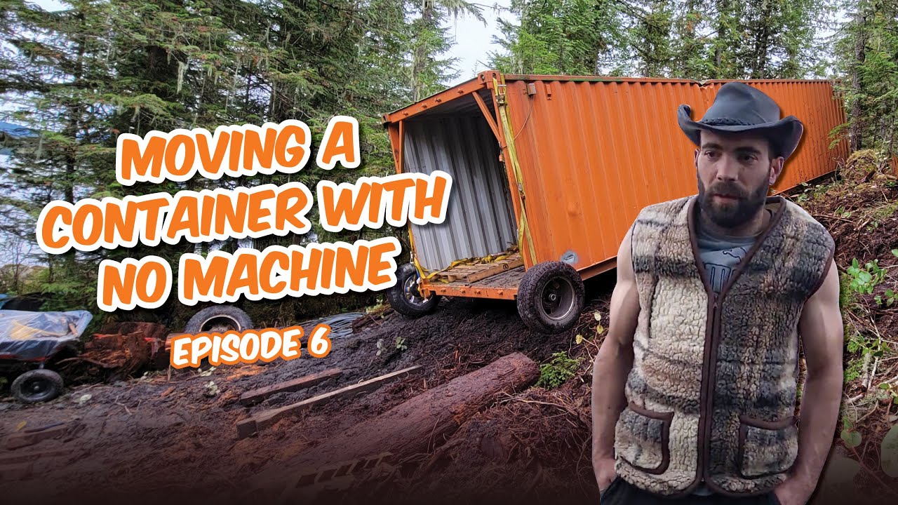 How to move a 40 foot shipping container off grid with no machine